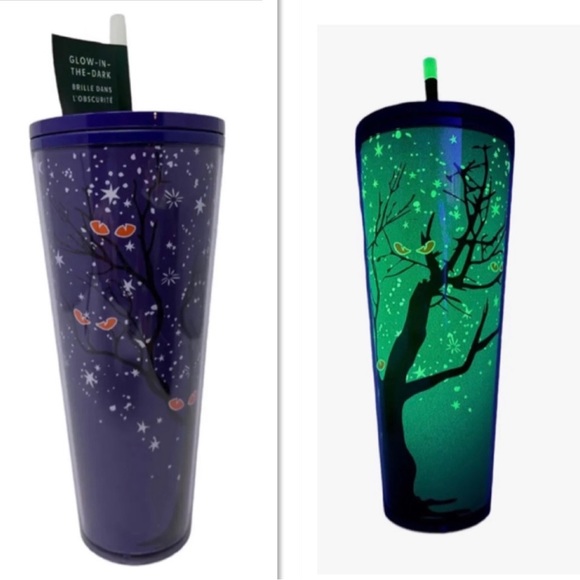 Starbucks Other - NWT Starbucks 2022 Halloween Purple Preying Eyes Glow in Dark 24oz Venti Tumbler